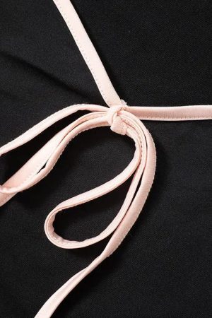 Style Core Aesthetics, New Style Trends - Soft Girl Bow Sweetheart Neckline Top