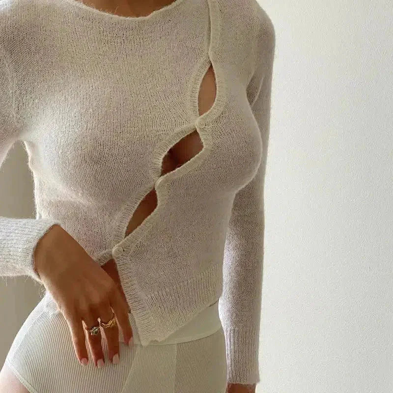 Style Core Aesthetics, New Style Trends - Soft Girl Button Up Knitted Top Style Core Aesthetics, New Style Trends - Soft Girl Button Up Knitted Top