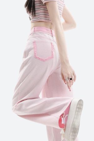 Style Core Aesthetics, New Style Trends - Soft Girl Distressed Straight Leg Pants