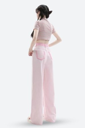 Style Core Aesthetics, New Style Trends - Soft Girl Distressed Straight Leg Pants