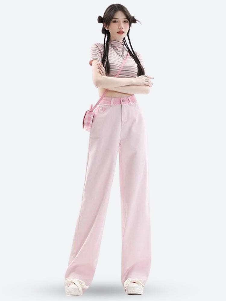 Style Core Aesthetics, New Style Trends - Soft Girl Distressed Straight Leg Pants Style Core Aesthetics, New Style Trends - Soft Girl Distressed Straight Leg Pants