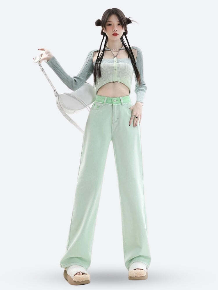 Style Core Aesthetics, New Style Trends - Soft Girl Distressed Straight Leg Pants Style Core Aesthetics, New Style Trends - Soft Girl Distressed Straight Leg Pants