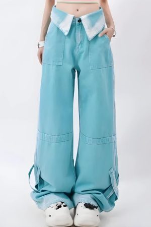 Style Core Aesthetics, New Style Trends - Soft Girl Folded Waist Jeans