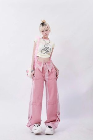 Style Core Aesthetics, New Style Trends - Soft Girl Folded Waist Jeans