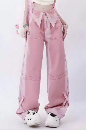 Style Core Aesthetics, New Style Trends - Soft Girl Folded Waist Jeans