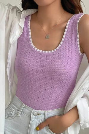 Style Core Aesthetics, New Style Trends - Soft Girl Knitted Tank Top