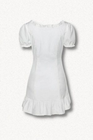 Style Core Aesthetics, New Style Trends - Soft Girl Lace Up Mini Dress