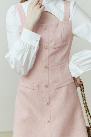 Style Core Aesthetics, New Style Trends - Soft Girl Mini Dress With Shirt Sleeve