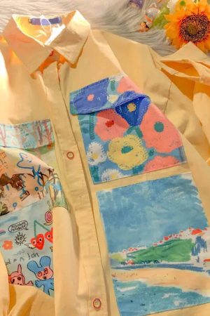 Style Core Aesthetics, New Style Trends - Soft Girl Oil Painting Shirt