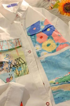 Style Core Aesthetics, New Style Trends - Soft Girl Oil Painting Shirt