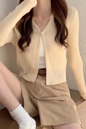 Style Core Aesthetics, New Style Trends - Soft Girl One Button Cardigan