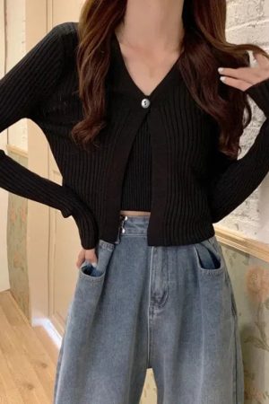 Style Core Aesthetics, New Style Trends - Soft Girl One Button Cardigan