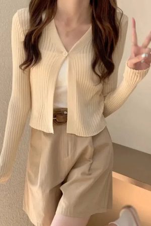 Style Core Aesthetics, New Style Trends - Soft Girl One Button Cardigan