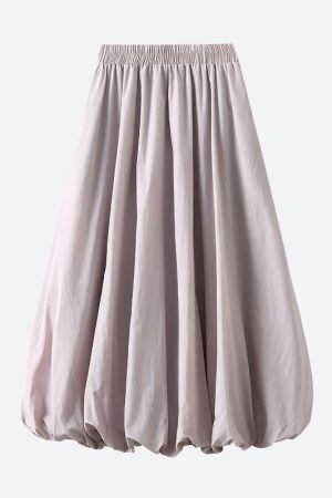 Style Core Aesthetics, New Style Trends - Soft Girl Pastel Bubble Midi Skirt