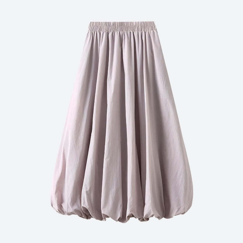 Style Core Aesthetics, New Style Trends - Soft Girl Pastel Bubble Midi Skirt