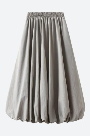 Style Core Aesthetics, New Style Trends - Soft Girl Pastel Bubble Midi Skirt