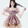 Style Core Aesthetics, New Style Trends - Soft Girl Puff Sleeve Layered Mini Dress