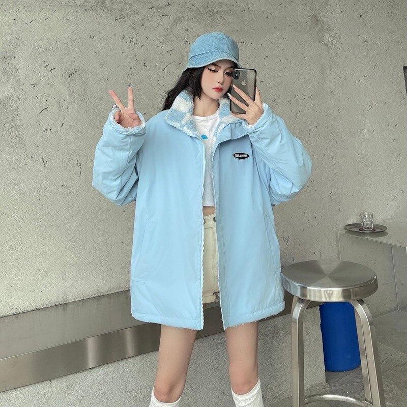 Style Core Aesthetics, New Style Trends - Soft Girl Reversible Checkered Jacket Style Core Aesthetics, New Style Trends - Soft Girl Reversible Checkered Jacket