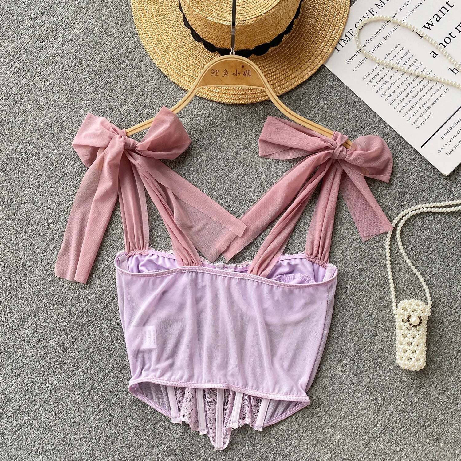 Style Core Aesthetics, New Style Trends - Soft Girl Sheer Lace Corset Top