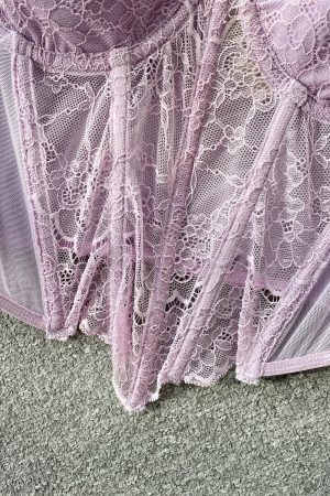 Style Core Aesthetics, New Style Trends - Soft Girl Sheer Lace Corset Top