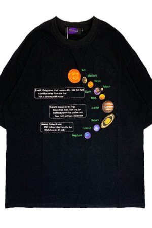 Style Core Aesthetics, New Style Trends - Solar System Oversized Tee