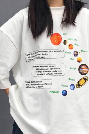 Style Core Aesthetics, New Style Trends - Solar System Oversized Tee