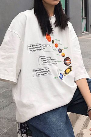 Style Core Aesthetics, New Style Trends - Solar System Oversized Tee