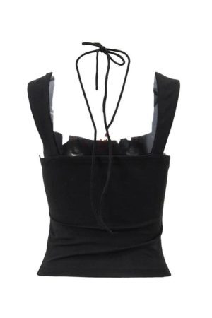 Style Core Aesthetics, New Style Trends - Solid Color Pleated Halter Tank Top