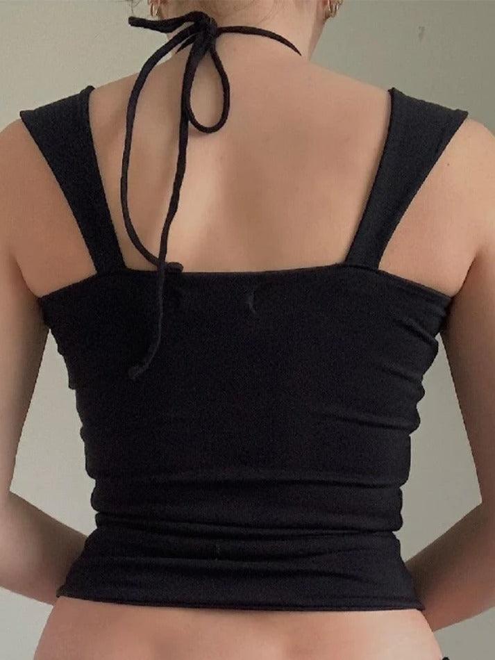 Style Core Aesthetics, New Style Trends - Solid Color Pleated Halter Tank Top Style Core Aesthetics, New Style Trends - Solid Color Pleated Halter Tank Top