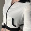 Style Core Aesthetics, New Style Trends - Sporty Contrast Color Collar Neck Thin Jacket
