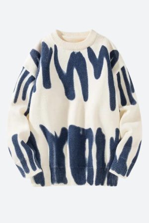 Style Core Aesthetics, New Style Trends - Spray Paint Soft Touch Knitted Sweater