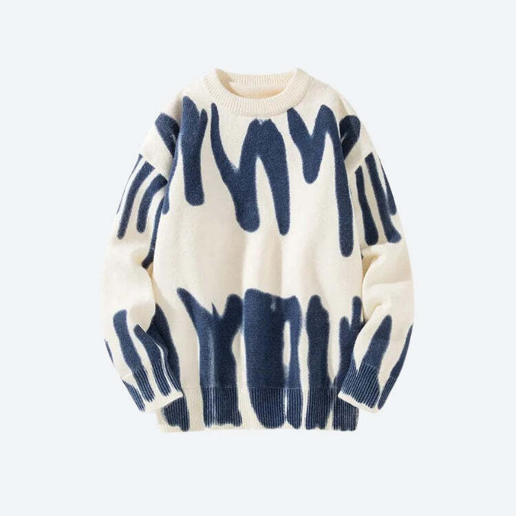 Style Core Aesthetics, New Style Trends - Spray Paint Soft Touch Knitted Sweater Style Core Aesthetics, New Style Trends - Spray Paint Soft Touch Knitted Sweater