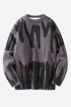 Style Core Aesthetics, New Style Trends - Spray Paint Soft Touch Knitted Sweater