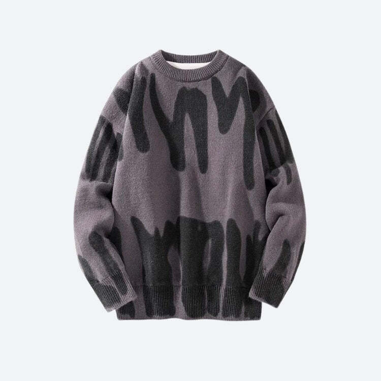 Style Core Aesthetics, New Style Trends - Spray Paint Soft Touch Knitted Sweater Style Core Aesthetics, New Style Trends - Spray Paint Soft Touch Knitted Sweater
