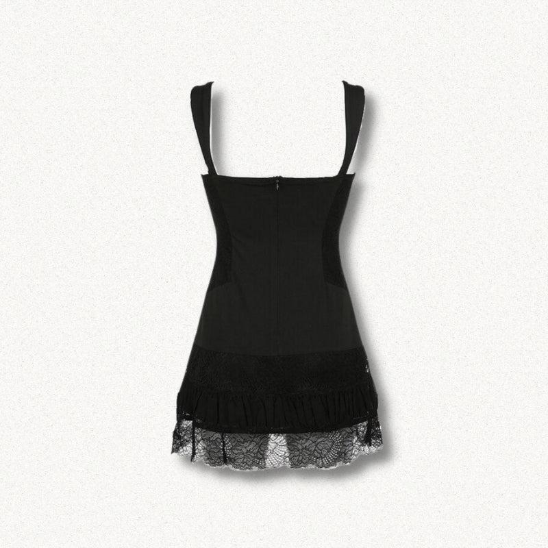 Style Core Aesthetics, New Style Trends - Square Neck Lace Mini Dress Style Core Aesthetics, New Style Trends - Square Neck Lace Mini Dress