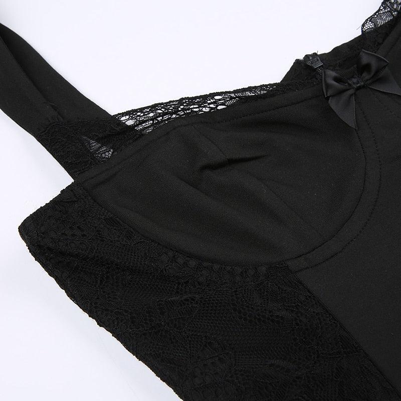 Style Core Aesthetics, New Style Trends - Square Neck Lace Mini Dress Style Core Aesthetics, New Style Trends - Square Neck Lace Mini Dress