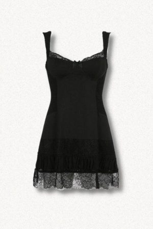 Style Core Aesthetics, New Style Trends - Square Neck Lace Mini Dress