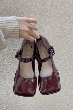 Style Core Aesthetics, New Style Trends - Square Toe Mary Jane Sandals