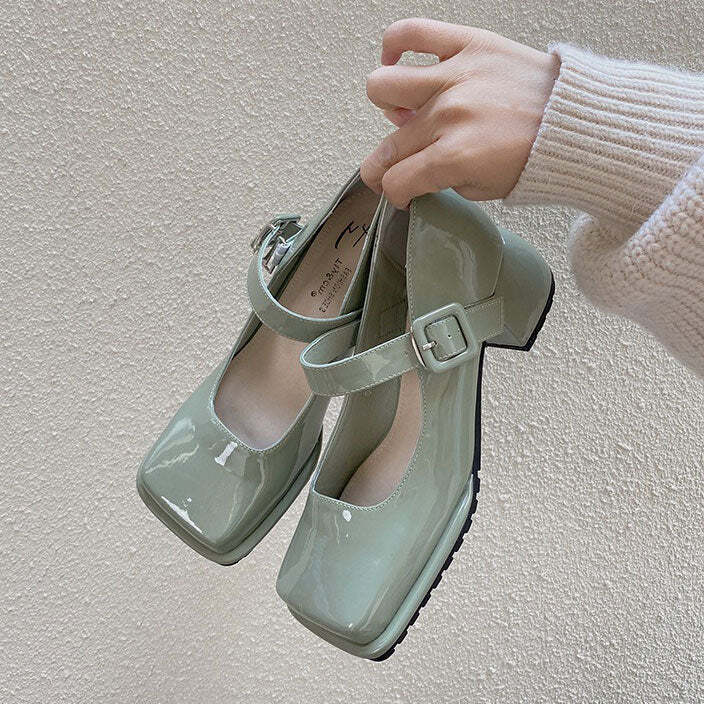 Style Core Aesthetics, New Style Trends - Square Toe Mary Jane Sandals