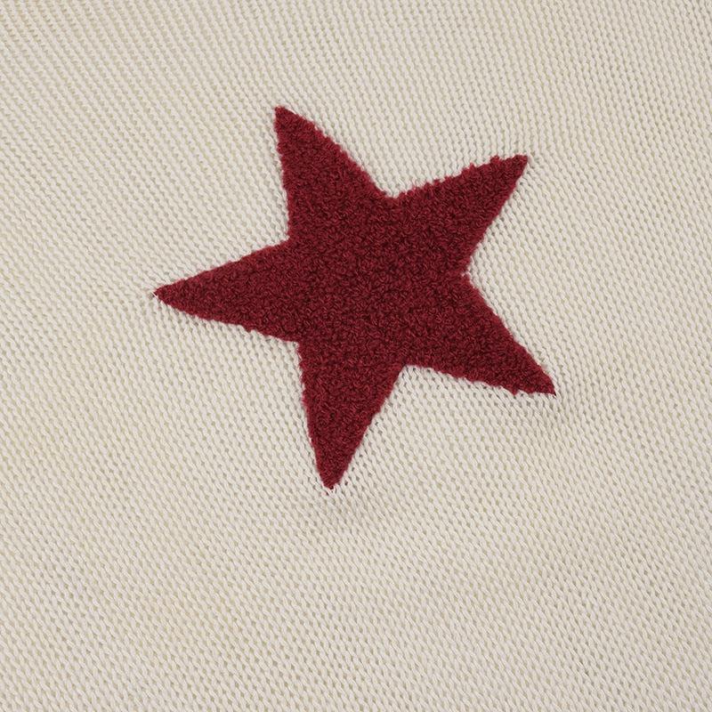 Style Core Aesthetics, New Style Trends - Star Embroidery Knitted Top Style Core Aesthetics, New Style Trends - Star Embroidery Knitted Top