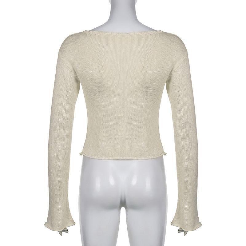 Style Core Aesthetics, New Style Trends - Star Embroidery Knitted Top Style Core Aesthetics, New Style Trends - Star Embroidery Knitted Top