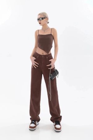 Style Core Aesthetics, New Style Trends - Star Pockets Wide Leg Jeans