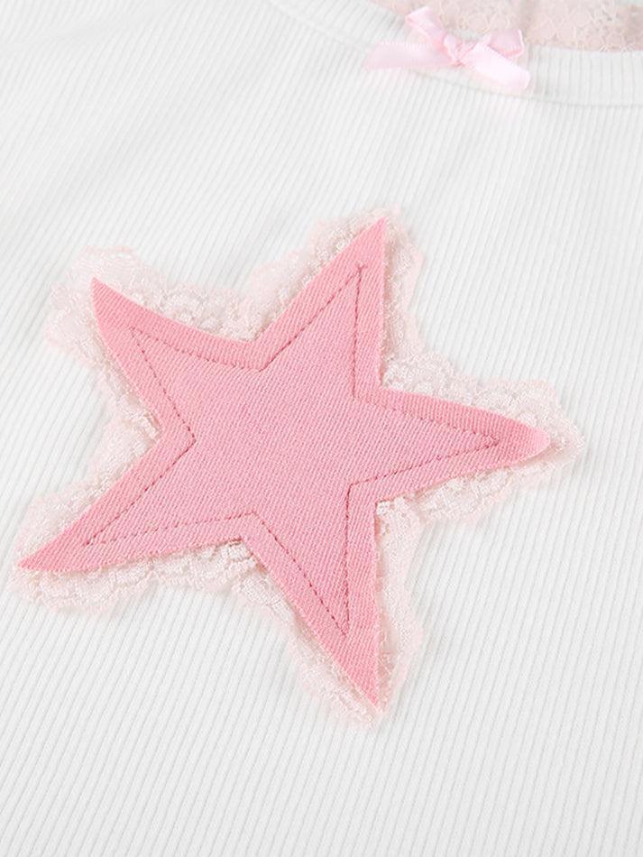 Style Core Aesthetics, New Style Trends - Star Print Lace Tank Top Style Core Aesthetics, New Style Trends - Star Print Lace Tank Top