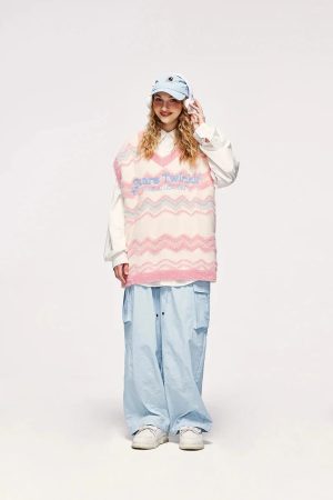 Style Core Aesthetics, New Style Trends - Stars Twinkle Fluffy Sweater Vest