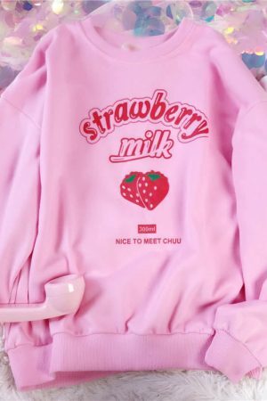 Style Core Aesthetics, New Style Trends - Strawberry Milk Sweatshirt