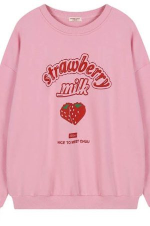 Style Core Aesthetics, New Style Trends - Strawberry Milk Sweatshirt