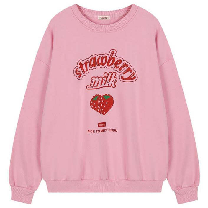 Style Core Aesthetics, New Style Trends - Strawberry Milk Sweatshirt