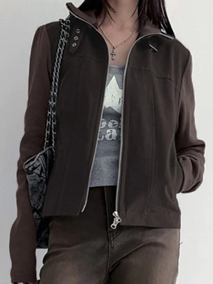 Style Core Aesthetics, New Style Trends - Street Metal Buckle High Neck Splice Cargo Jacket Style Core Aesthetics, New Style Trends - Street Metal Buckle High Neck Splice Cargo Jacket