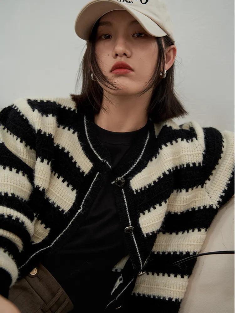 Style Core Aesthetics, New Style Trends - Striped Button Up Cardigan Style Core Aesthetics, New Style Trends - Striped Button Up Cardigan