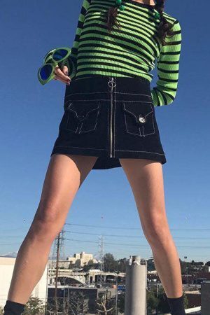 Style Core Aesthetics, New Style Trends - Striped Ribbed Sweater